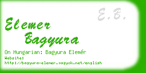 elemer bagyura business card